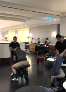 seated massage in an office